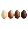 realistic easter chocolate egg white milk vector image