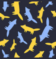 seamless pattern with yellow and blue foxes vector image vector image