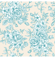 vintage seamless pattern with blue roses vector image