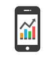 mobile phone with infographic chart diagram vector image vector image