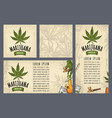 set template posters marijuanavintage color vector image vector image