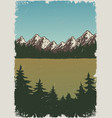 summer nature landscape vintage poster vector image vector image