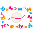 background with color bows ribbon knot vector image vector image