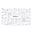 collection of various ribbons drawn with black vector image