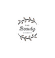 floral circle logo feminine cosmetic flower logo vector image