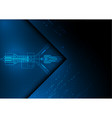 light blue circuit technology background vector image