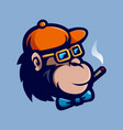 monkey with glasses vector image vector image