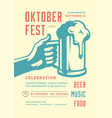 oktoberfest flyer or poster retro typography vector image