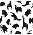 seamless pattern with black african animals vector image