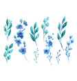 watercolor floral set vector image