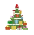 christmas tree with gift boxes for your design vector image