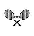 crossed tennis rackets and ball icon simple style vector image