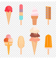 ice cream variety collection chocolate vanilla vector image vector image