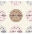 retro seamless pattern with muffins vector image vector image
