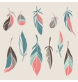 set of hand drawn feathers vector image vector image