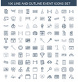 100 event icons vector image vector image