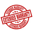 extended warranty round red grunge stamp vector image