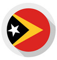 flag east timor round shape icon on white vector image