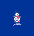 merry christmas snowman icon vector image