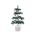 christmas fir decorated with ornaments live xmas vector image vector image
