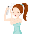 girl spraying hair vector image
