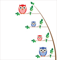 owl family tree vector image