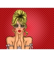 pop art surprised girl vector image vector image