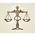 vintage scales of justice hand-drawn sketch vector image vector image