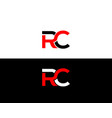 letter rc logo design concept vector image