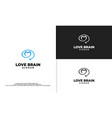 logo graphic of love brain monoline vector image