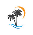 palm tree summer logo template vector image vector image