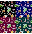 seamless pattern with fashion patch badges vector image