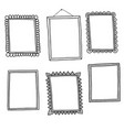 set hand-drawn doodle frames vector image