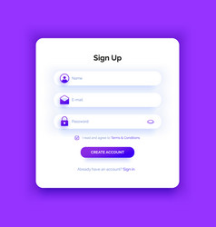 Set of sign up and sign in forms purple gradient Vector Image