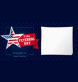 veterans day usa honoring all who served card vector image vector image