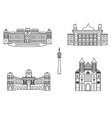 vienna black silhouette city skyline buildings vector image