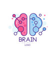 colorful line art with left and right hemispheres vector image