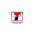 cut out lines initial letter t logo design vector image vector image