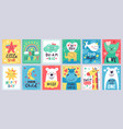 cute baby poster kids play room nursery or baby vector image