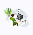 flat design it and computer character vector image