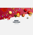 merry christmas banner with garland on white vector image