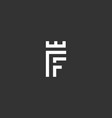 abstract linear monogram letter f with crown logo vector image vector image