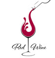 glass wine with splash logo design vector image