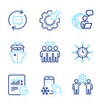technology icons set included icon as employees vector image