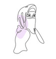 woman wearing hijab and veil covering face vector image vector image