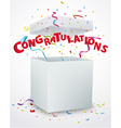 congratulations message box with confetti vector image