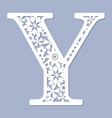 laser cutting pattern letter y vector image vector image