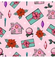 pink holiday christmas gingerbread houses vector image