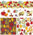 autumn patterns and elements vector image