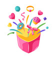 happy valentine day box with splashes vector image